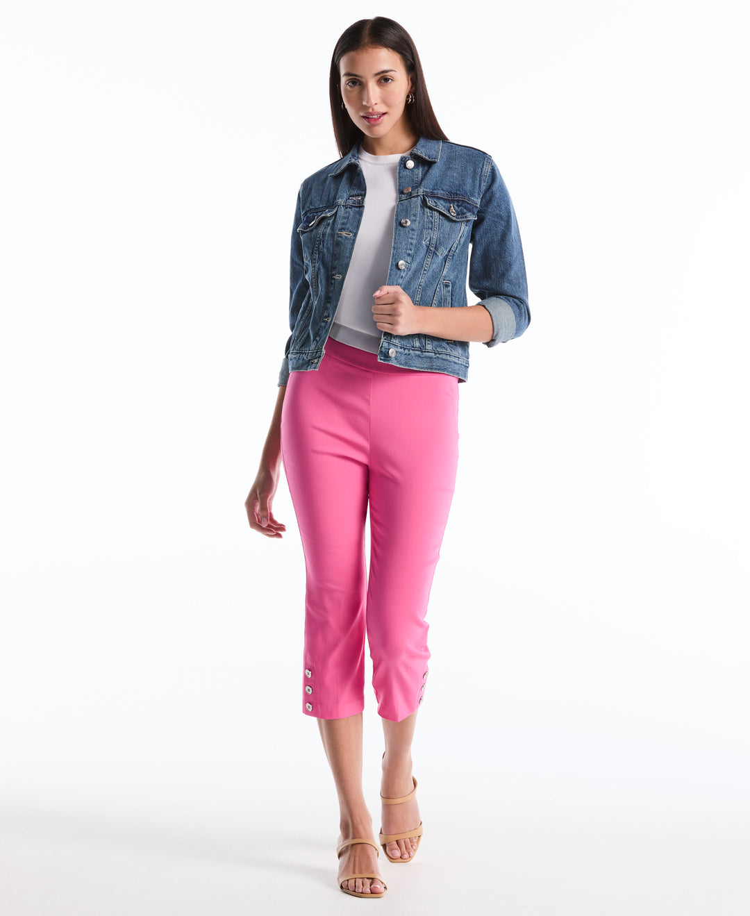 Button Detail Capri (Carmine Rose) 