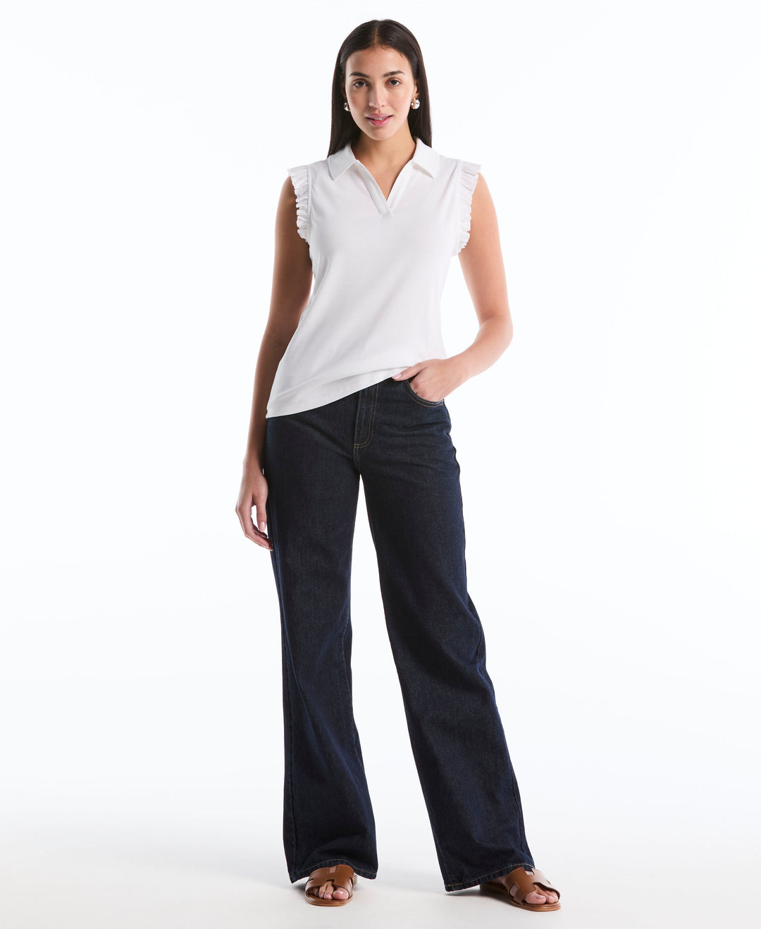 Ruffle Polo (White) 
