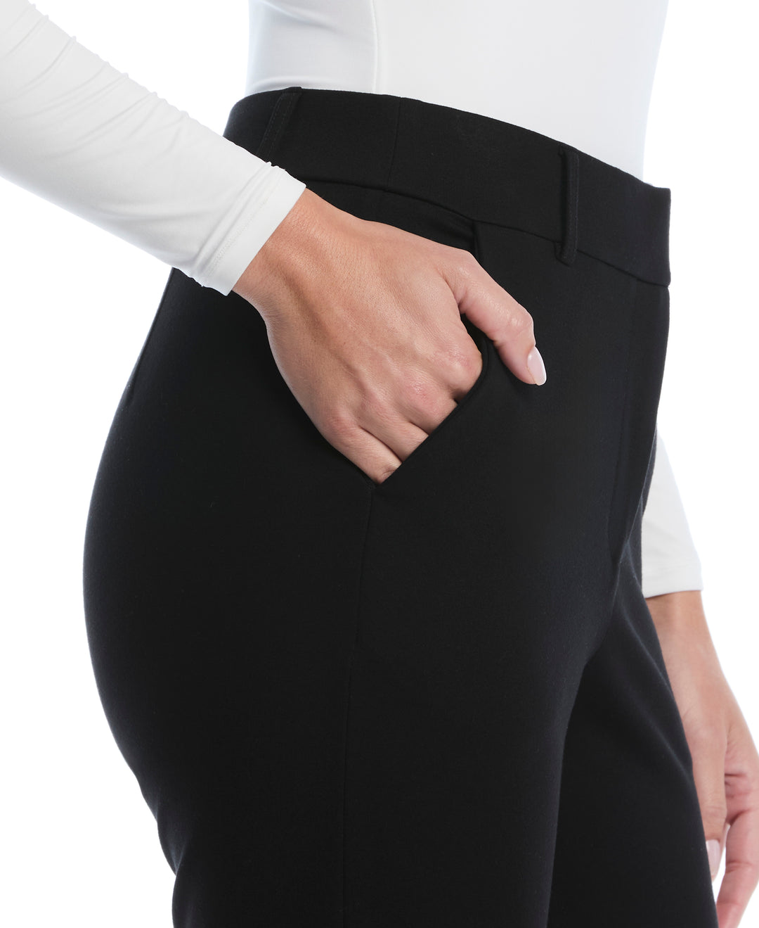 Fly Front Bootcut Pant (Black) 