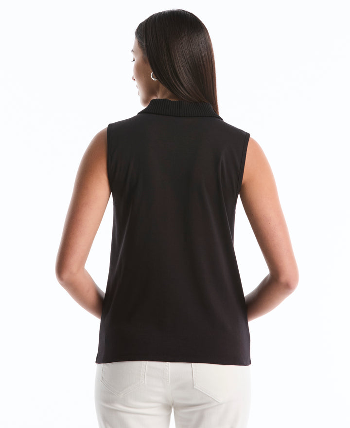 Petite Polo Top (Black) 