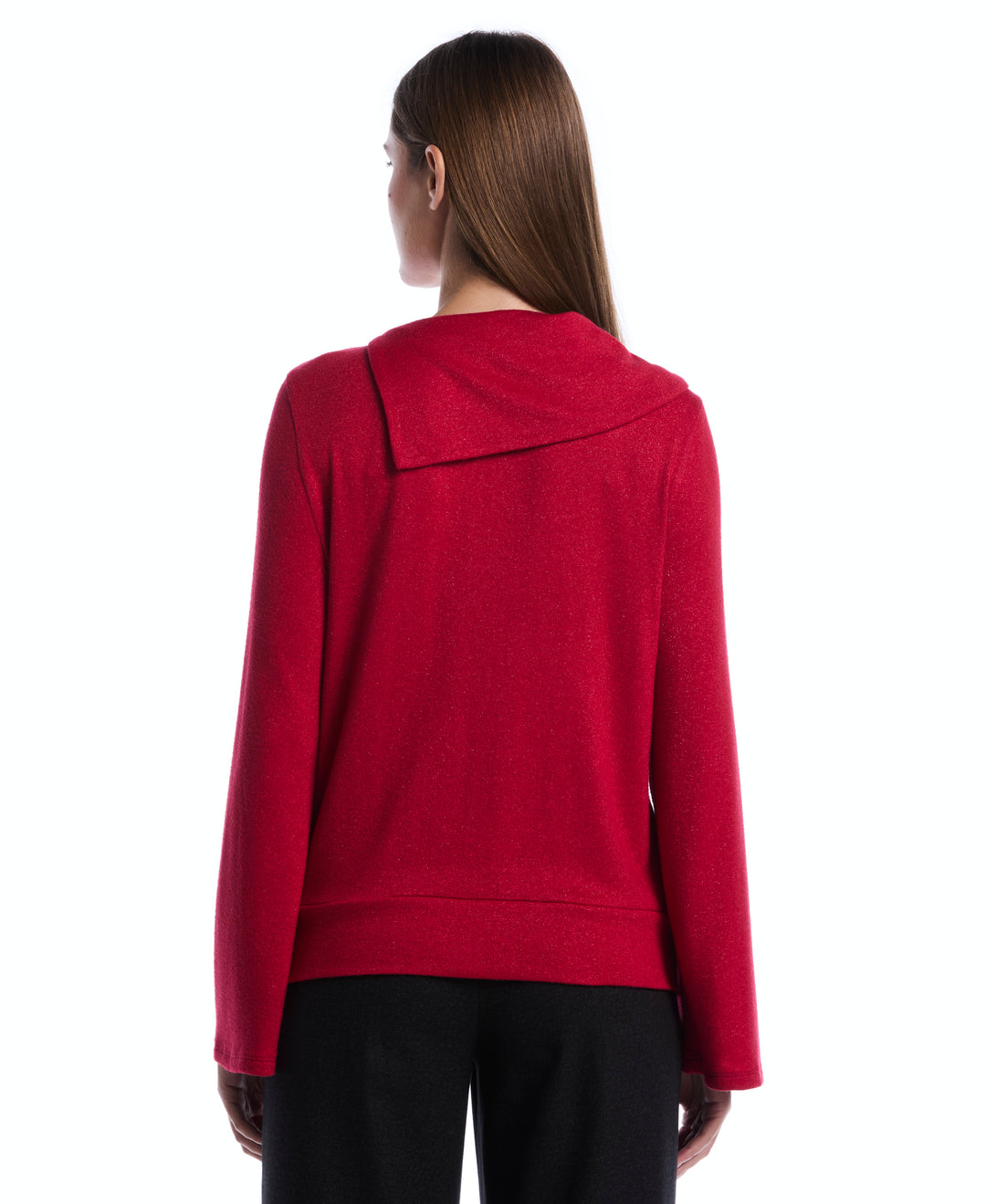 Petite Cowl Neck Lurex Top (Jester Red) 