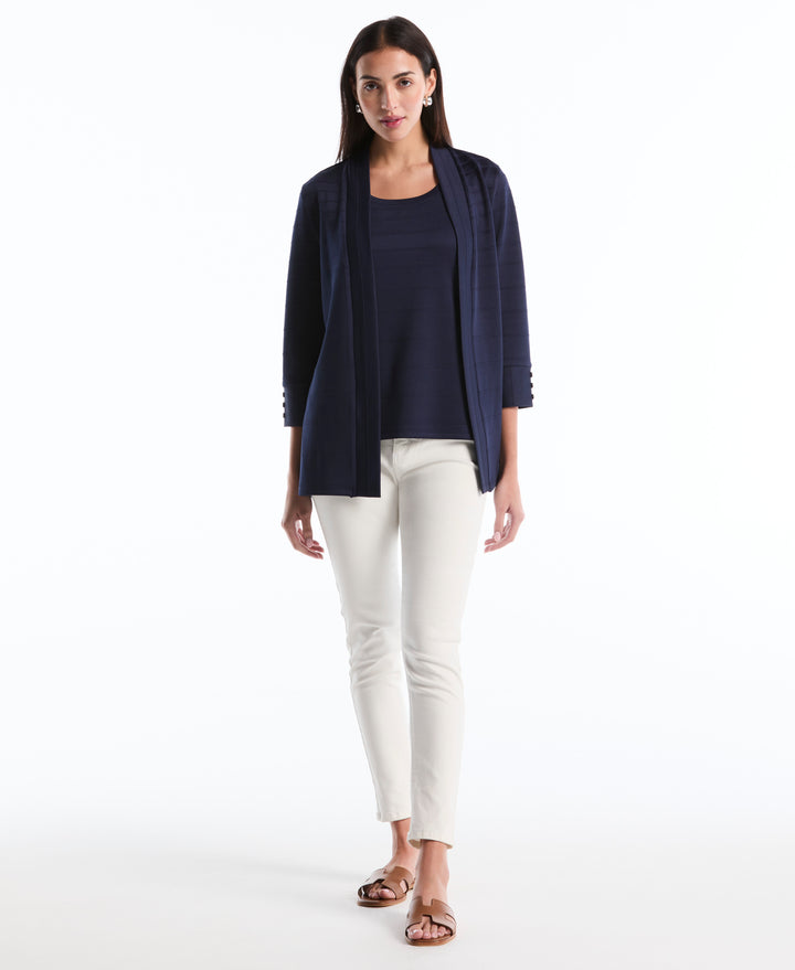 Ottoman Knit Cardigan (Peacoat) 