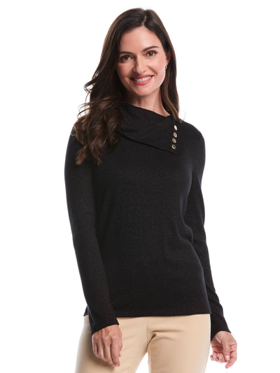 Split Collar Top (Black) 