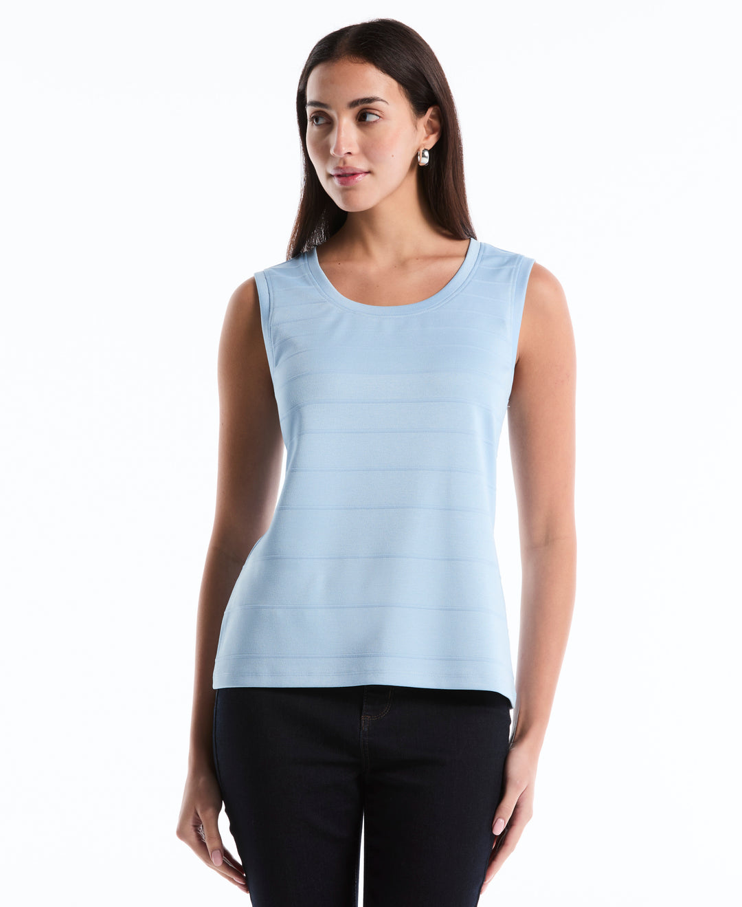Petite Ottoman Knit Top (Cerulean) 