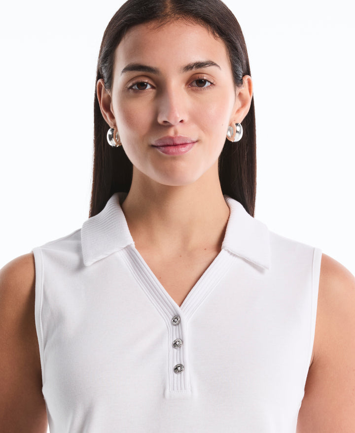 Petite Polo Top (White) 