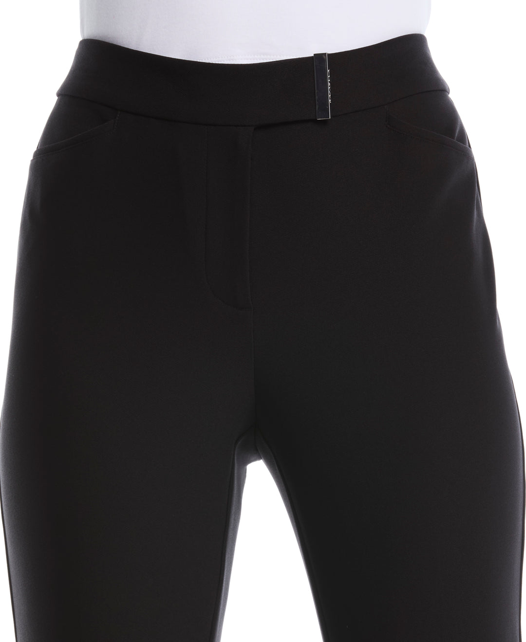 Petite Extended Tab Ankle Pant (Black) 