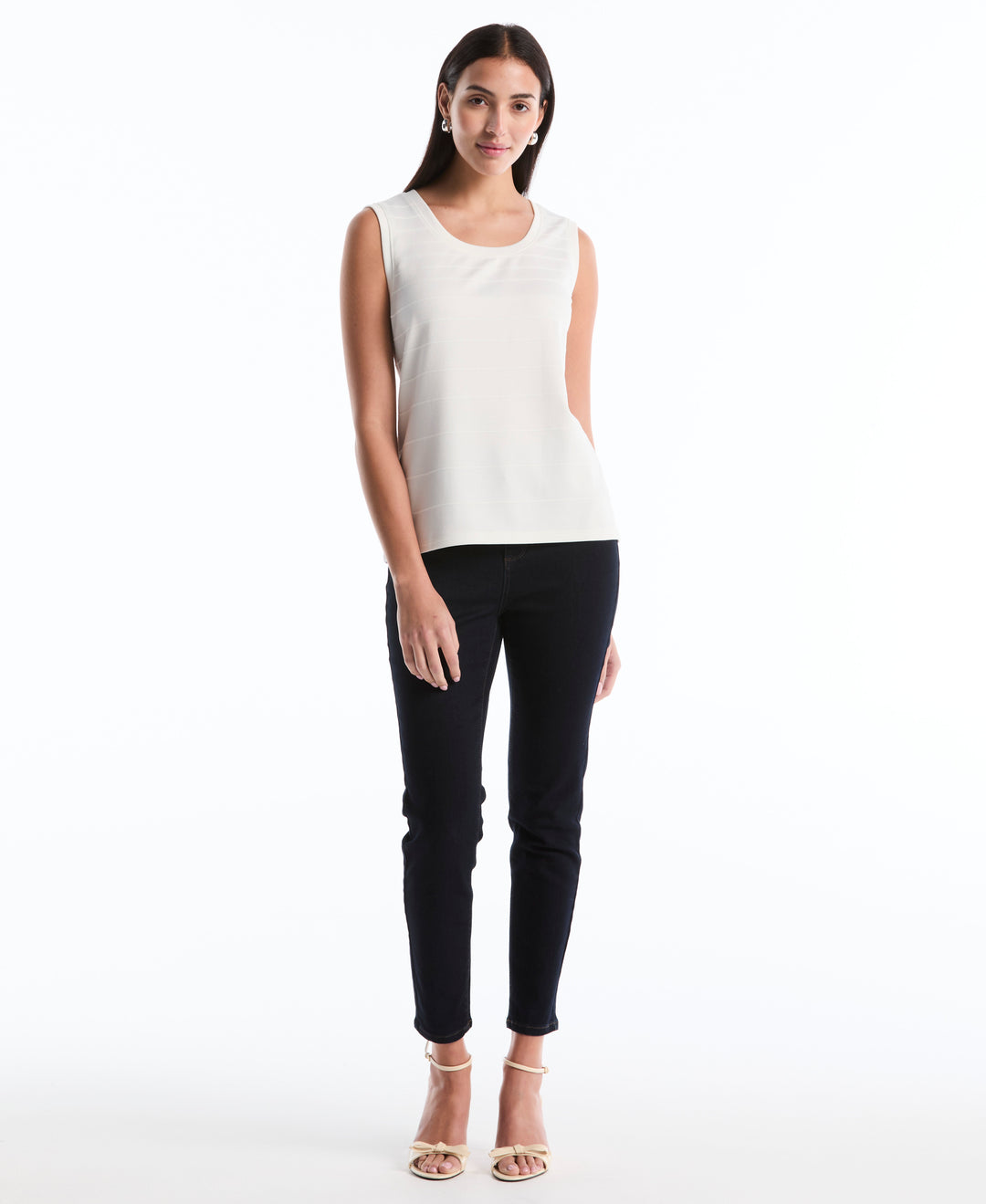 Petite Ottoman Knit Top (Star White) 