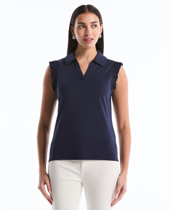 Ruffle Polo (Peacoat) 
