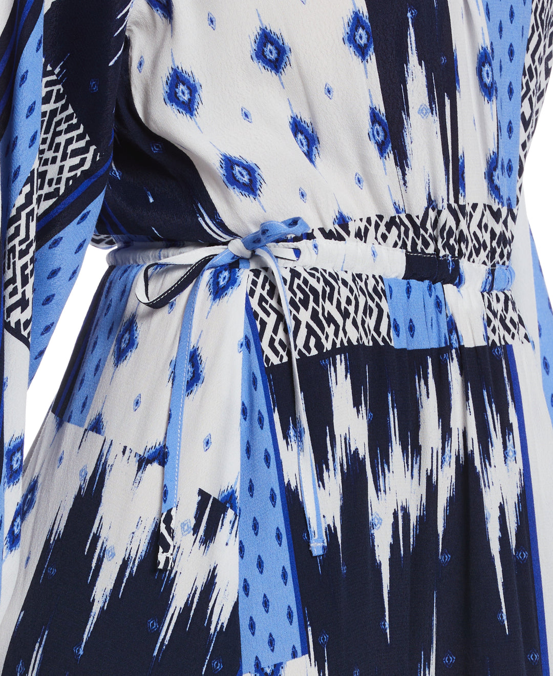 Batik Print Raglan Sleeve Handkerchief Dress (Dazzling Blue) 