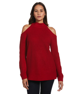 Cold Shoulder Sweater Tunic (Ruby) 