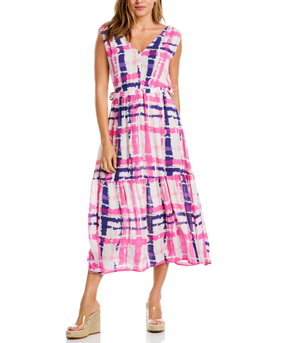 Paisley Print V-neck Maxi Dress (Strawberry Moon) 