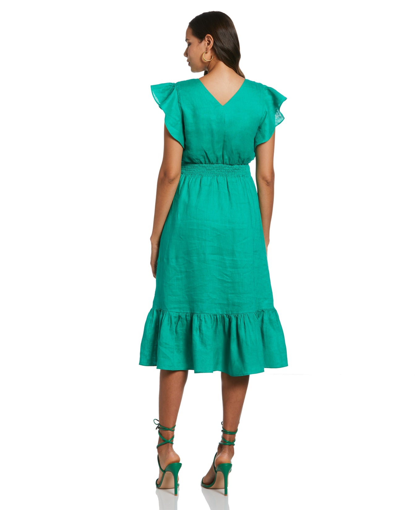 Women's Double V Neck Ruffle Dress | Rafaella