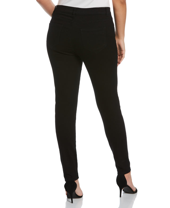 Fly Front Skinny Black Ankle Jean (Black) 
