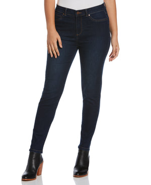 Fly Front Skinny Ankle Jean Dark Wash With Hand Sanding (Dark Indigo Wash) 