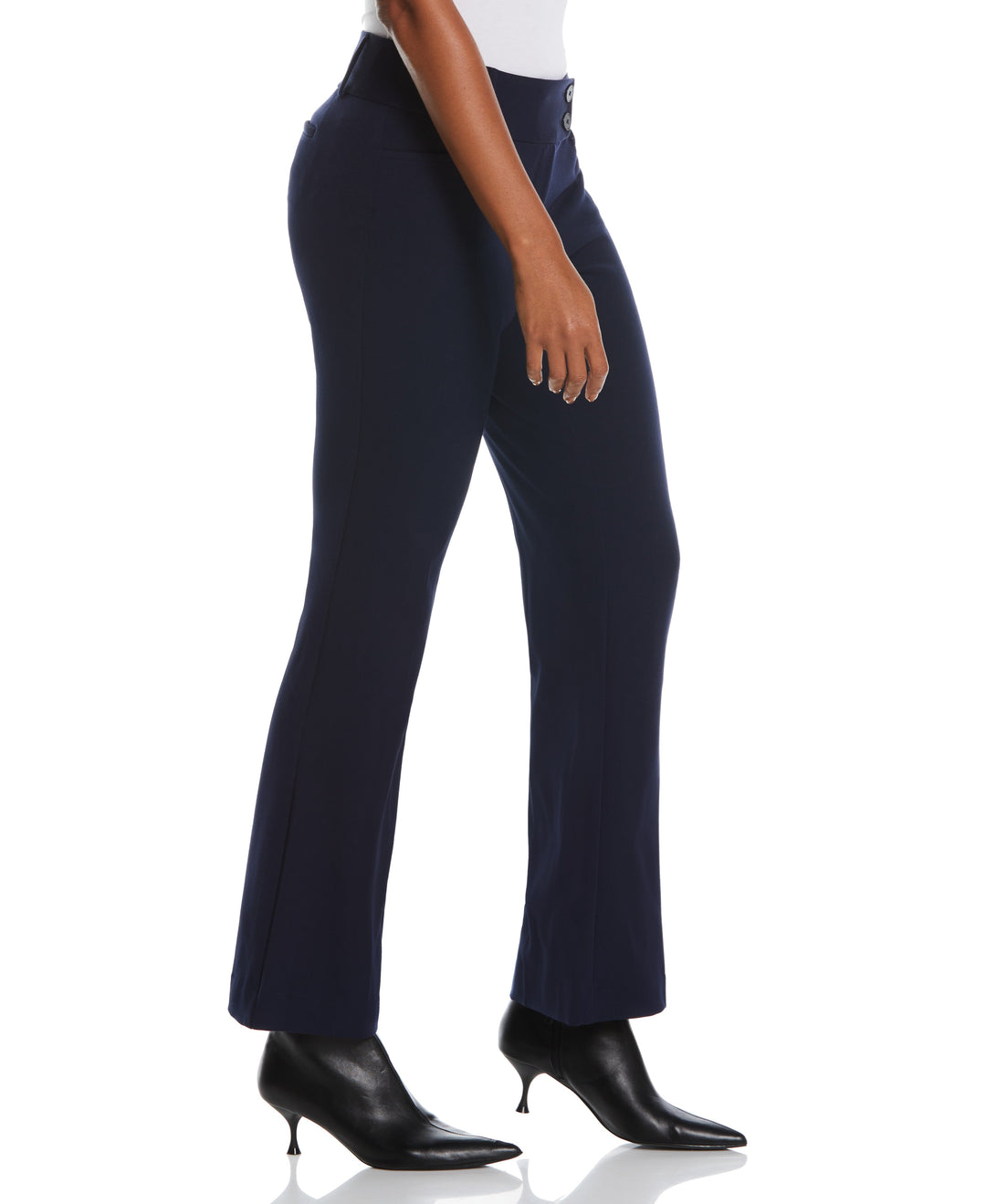 GABARDINE BOOTCUT PANT - CURVY FIT (Navy)