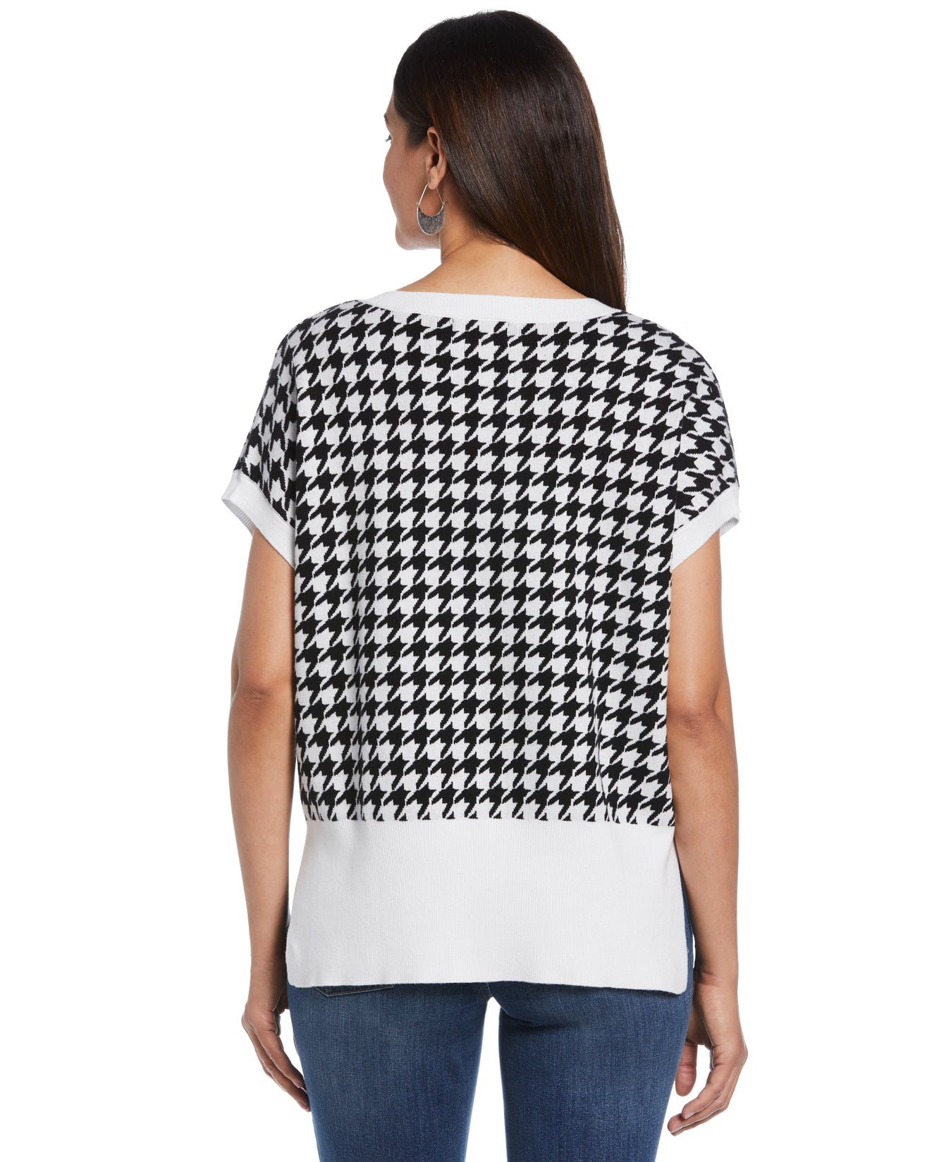 Women's Houndstooth Sweater Vest Rafaella