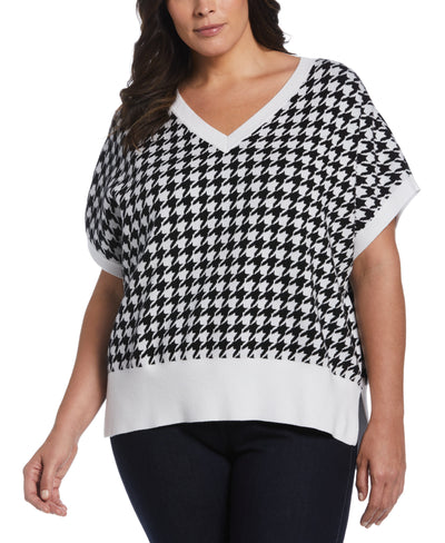 Houndstooth Sweater Vest (Black) 