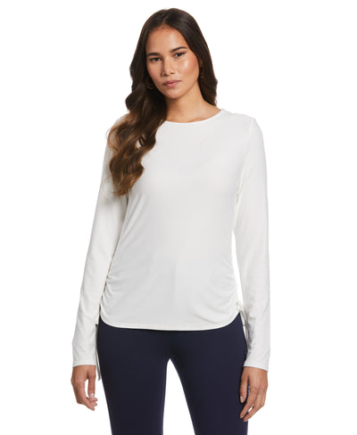 Knit Side Ruched Top (Snow White) 
