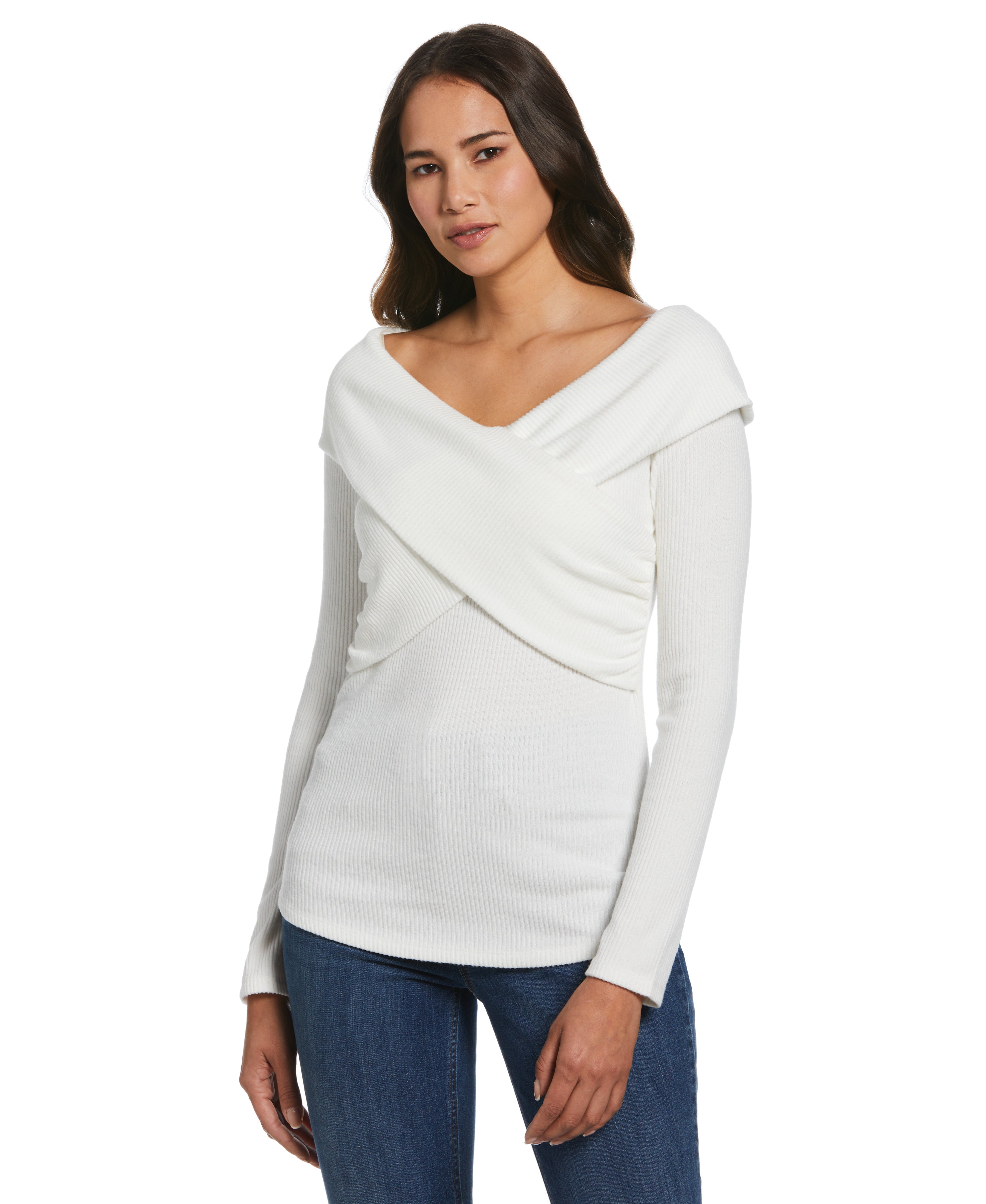 Women's Marilyn Ribbed Crossover Top – Rafaella