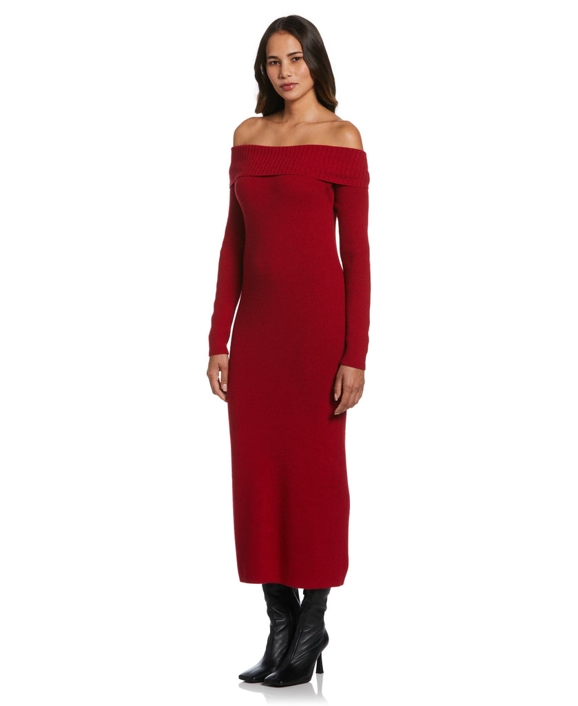Women's Off-the-Shoulder Sweater Dress – Rafaella Women's Off-the-Shoulder Sweater Dress – Rafaella