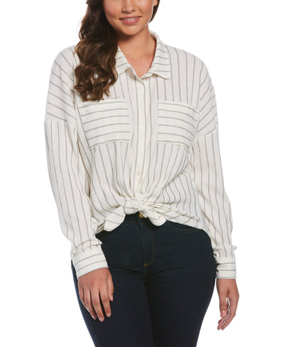 Tie Front Shirt (White) 