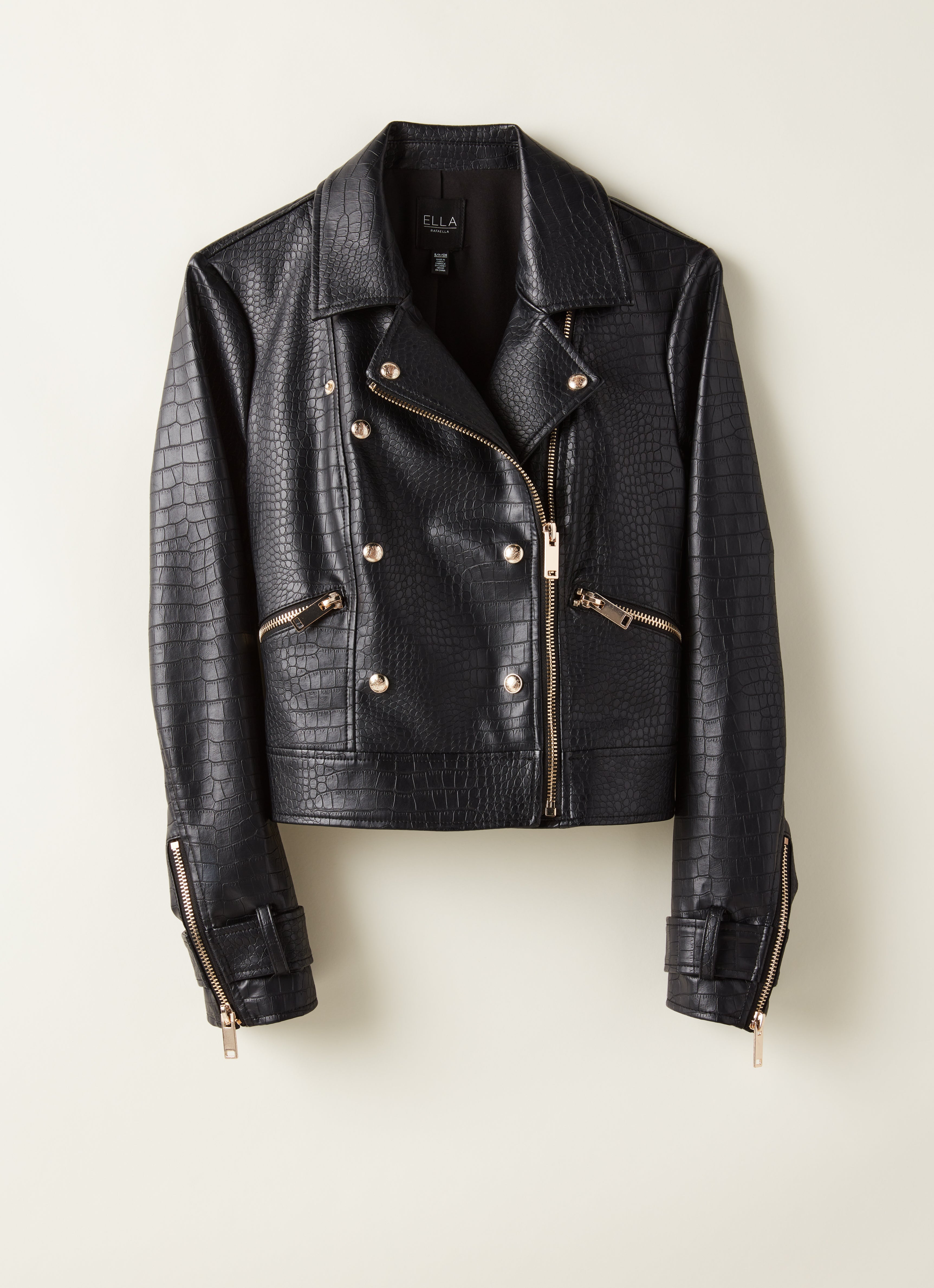 Women's Faux Leather Moto Jacket – Rafaella