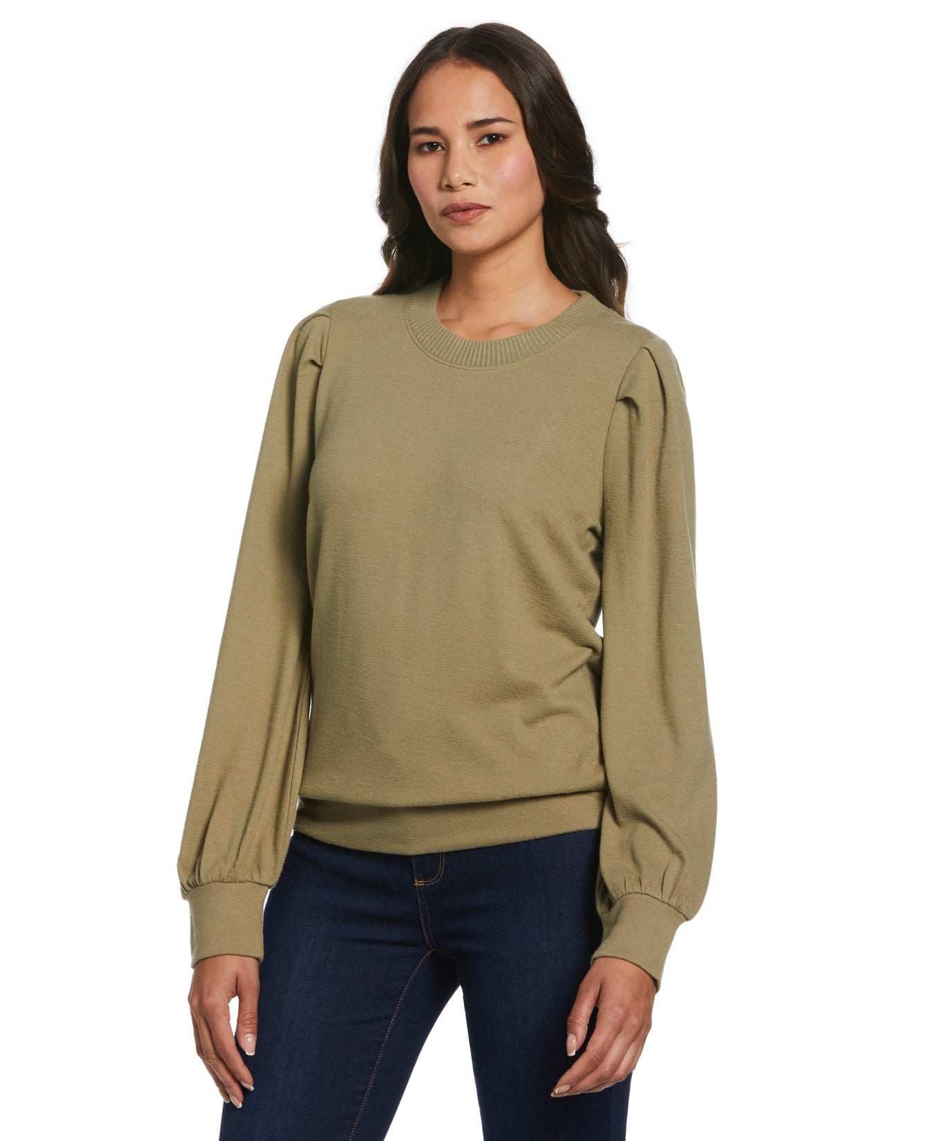 Women's Pleat Sleeve Knit Shirt | Rafaella