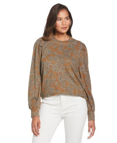 Pleat Sleeve Knit Shirt (Bronze Brown) 