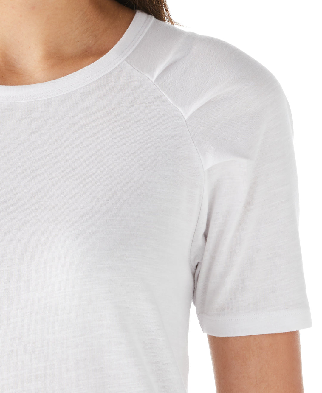 Pleated Raglan Sleeve Tee (White)
