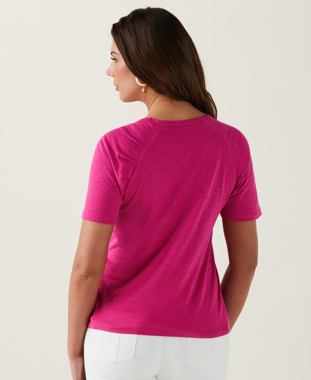 Pleated Raglan Sleeve Tee (Cosmo Pink) 