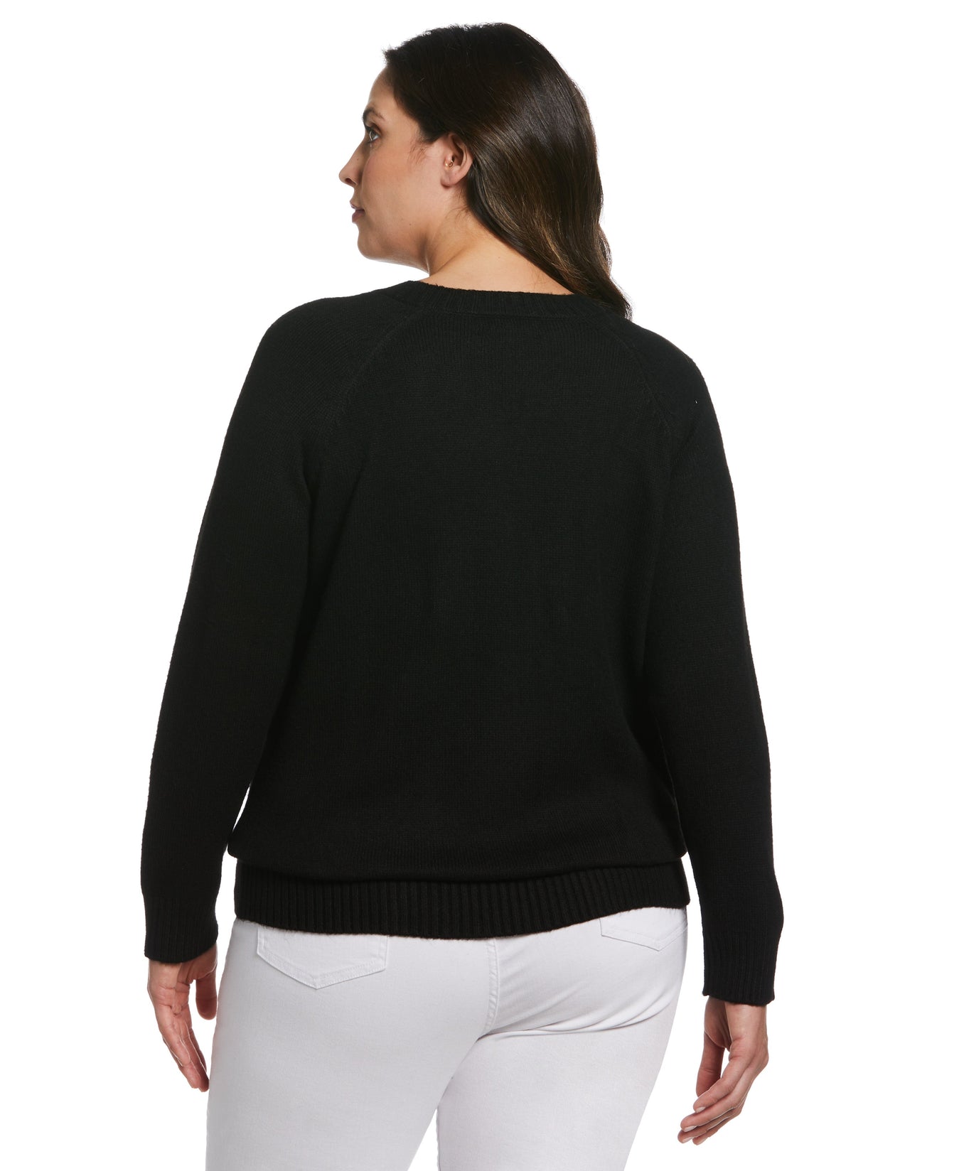 Women's Petite Button Trim Sweater | Rafaella