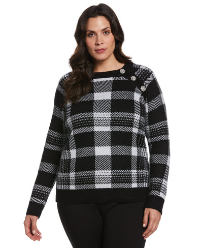 Button Trim Sweater (Black)