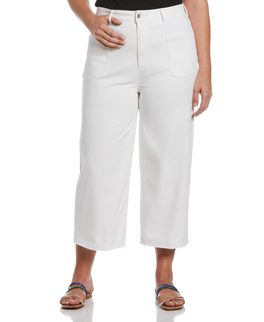 Cropped Wide Leg Jean (White) 