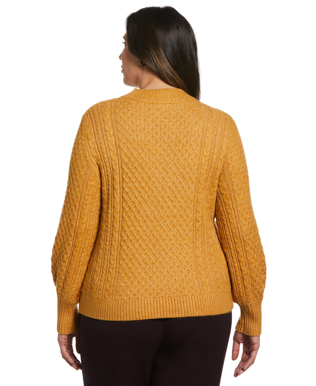 Cut-Out Cable Knit Sweater (Buckthorn Brown) 