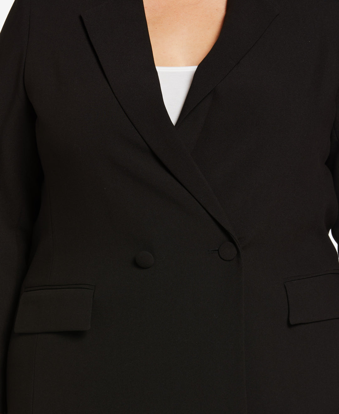 Double Breasted Women's Blazer Plus - Gaberdine | Rafaella Double Breasted Women's Blazer Plus - Gaberdine | Rafaella