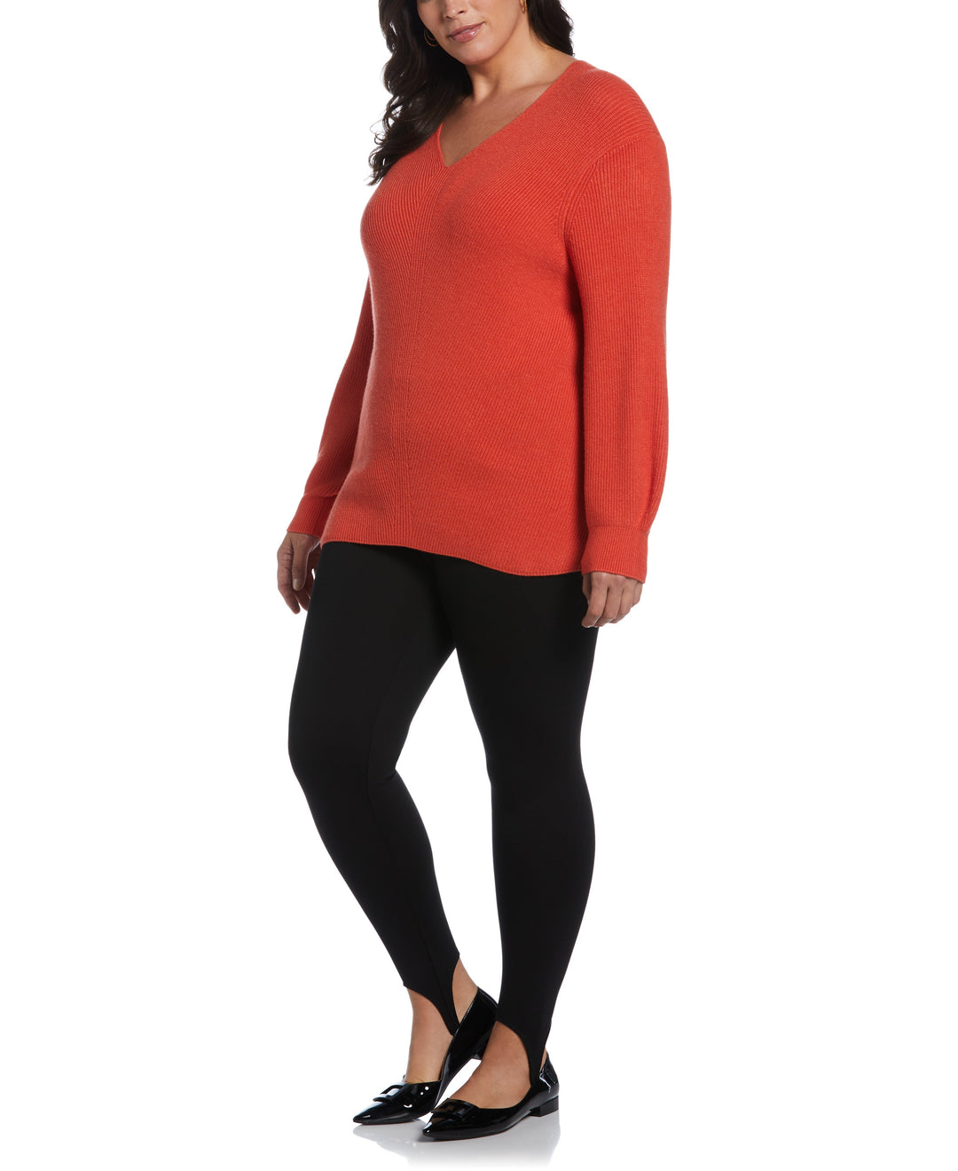 Essential Ribbed V-Neck Sweater (Sunrise) 