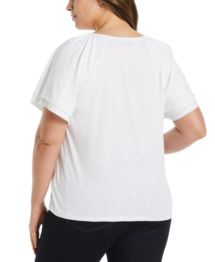 Flutter Raglan Sleeve Tee (White) 