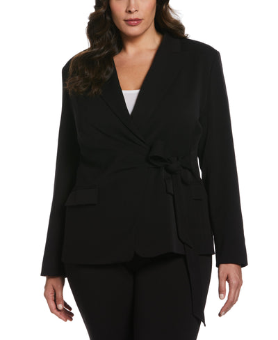 Front-Tie Wrap Blazer (Black) 
