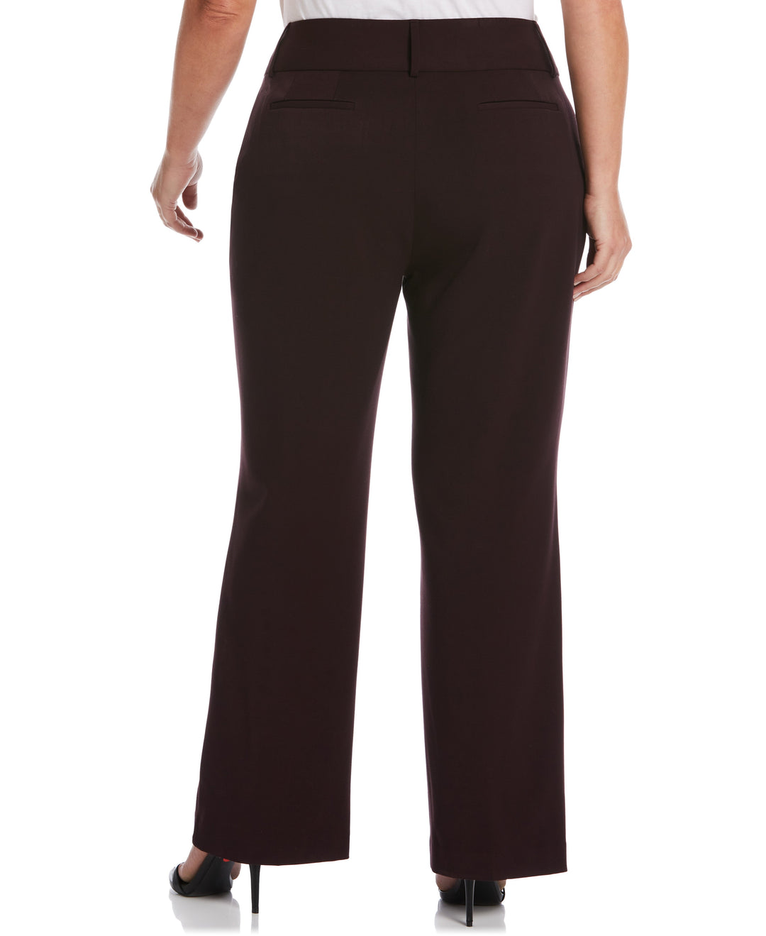 Rafaella Women's Plus Size Gabardine Bootcut Pants - Curvy Fit, Plus Size in Graphite/Gray, Size 24W, Solid, Polyester/Rayon/Spandex Rafaella Women's Plus Size Gabardine Bootcut Pants - Curvy Fit, Plus Size in Graphite/Gray, Size 24W, Solid, Polyester/Rayon/Spandex
