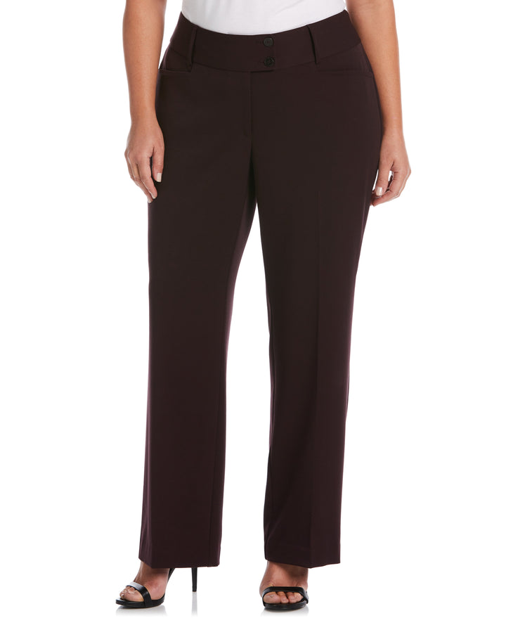 GABARDINE BOOTCUT PANT - CURVY FIT (Vintage Wine) 