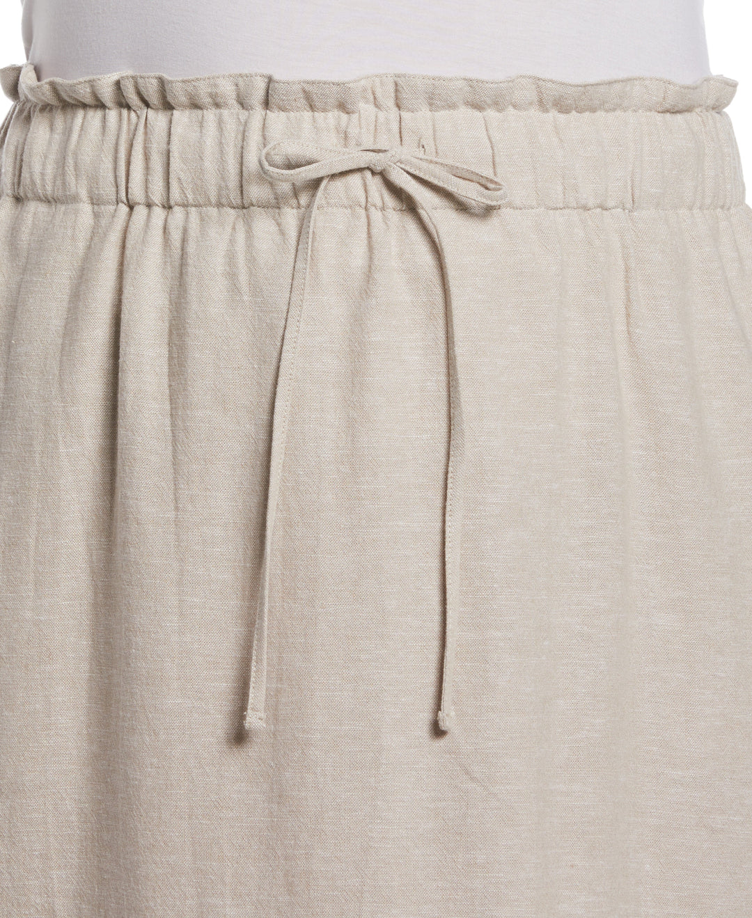 Linen Blend Drawcord Skirt (Natural) 