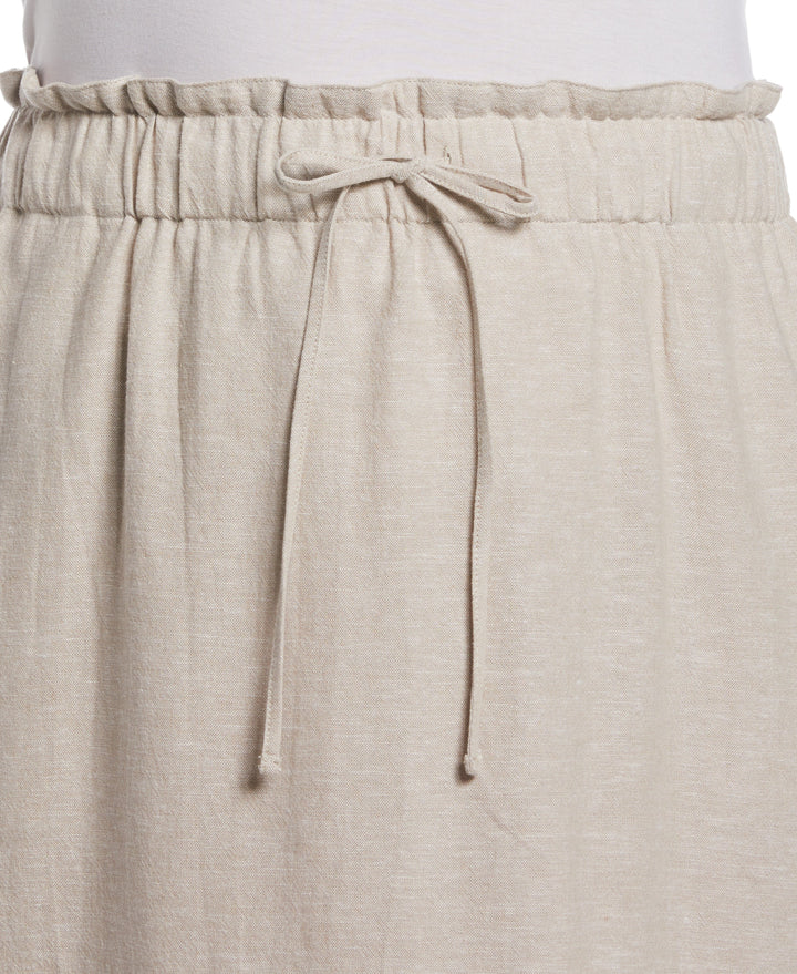 Linen Blend Drawcord Skirt (Natural) 