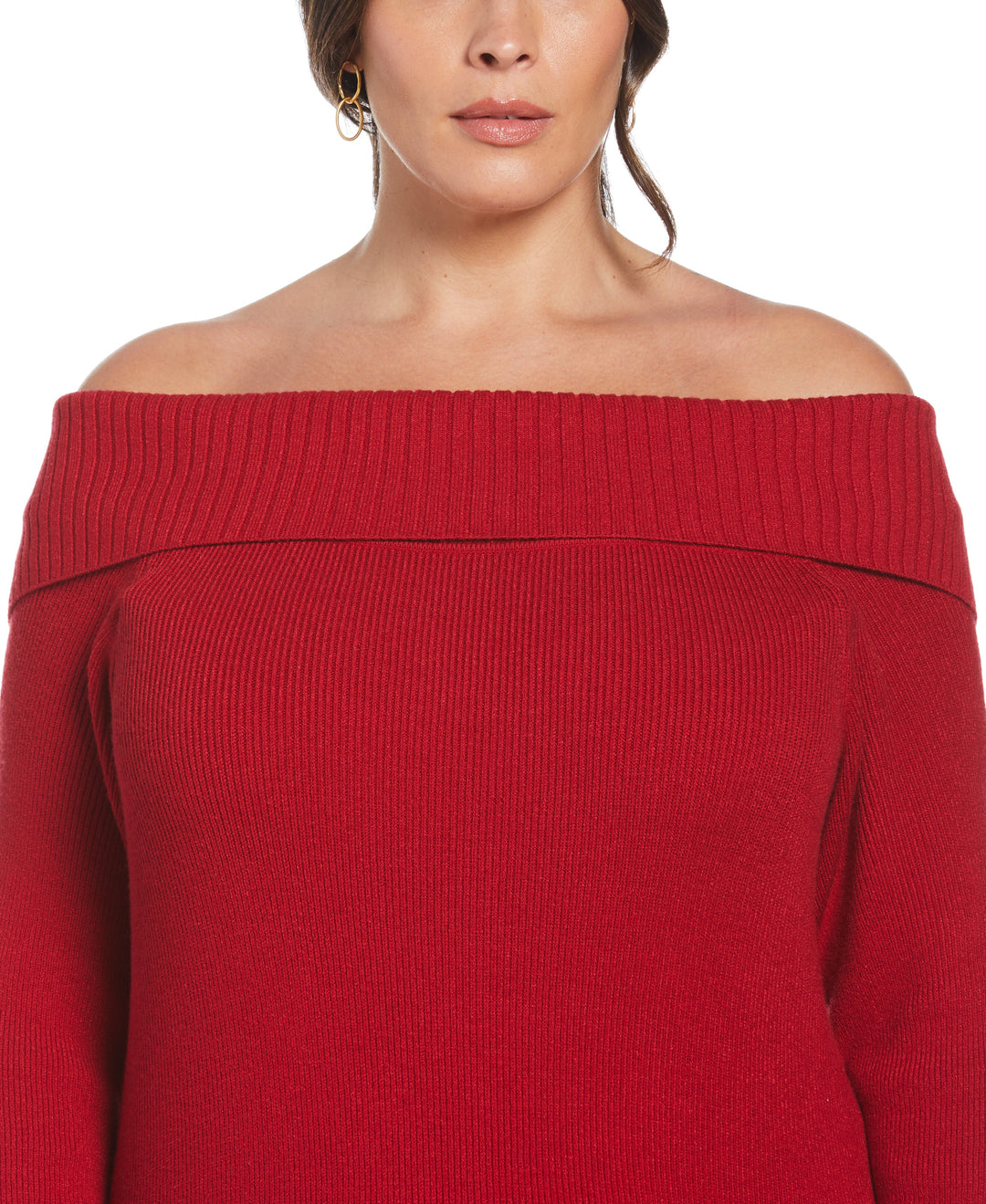 Ella Rafaella Womens Plus Ribbed Tea Length Sweaterdress Red 1X Ella Rafaella Womens Plus Ribbed Tea Length Sweaterdress Red 1X