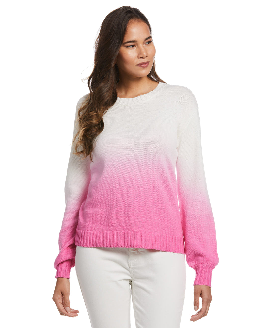 Ombre Pullover Sweater (Carmine Rose) 