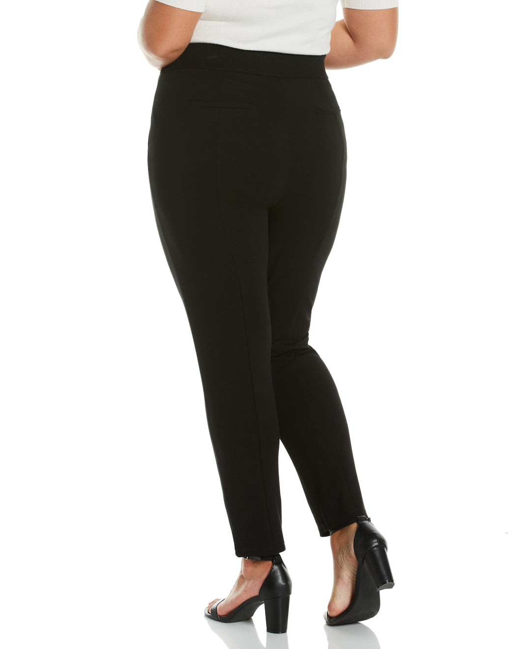 PLUS PONTE KNIT SLIM LEG PANT - COMFORT FIT (Black) 