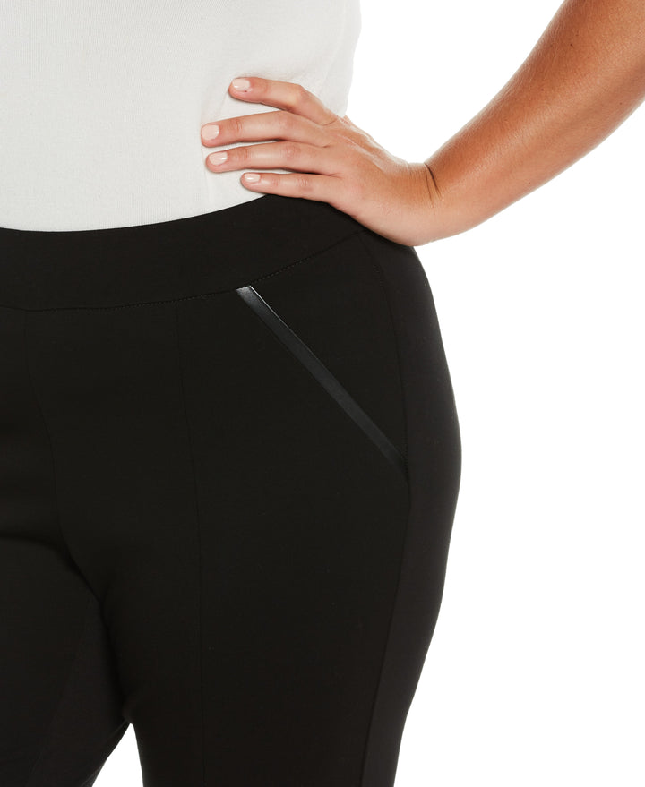 PLUS PONTE KNIT SLIM LEG PANT - COMFORT FIT (Black) 