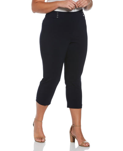 Plus Size Pull-On Capri Pant - Comfort Fit (Navy)