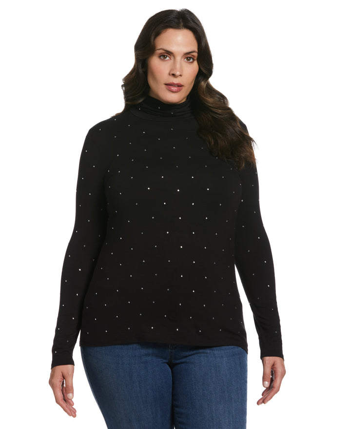 Rhinestone Turtleneck (Black) 