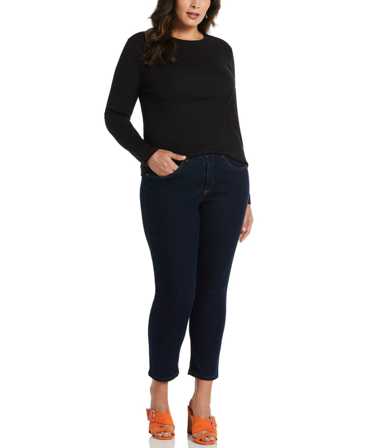 Ribbed Crew Neck Tee (Black) 