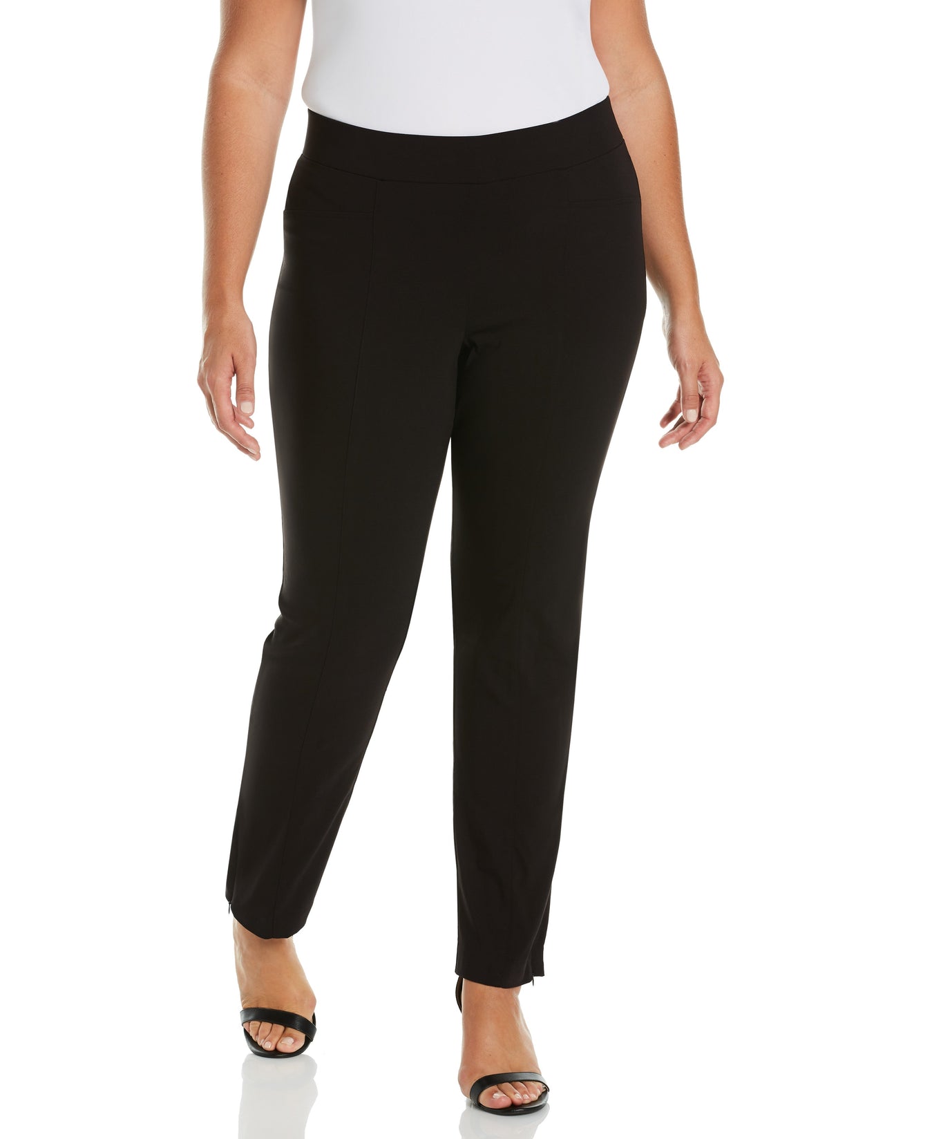 Plus Size Stretch Slim Leg Front Seam Pant - Comfort Fit | Rafaella